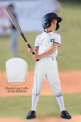 RESINTA 2 חבילות בנים מכנסי בייסבול חגורה מכנסי בייסבול נוער לילדים מכנסי בייסבול בסגנון מכנסיים אורך ברך מכנסי כדור מכנסיים
