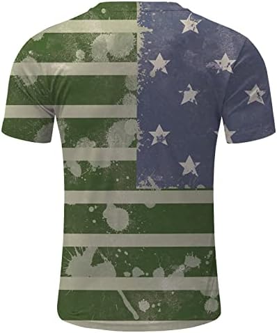 חולצות טריקו פטריוטיות של UBST לגברים, אופנה קיץ שרוול קצר 4 ביולי דגל אמריקה דגל גרפי גרפי חולצות מזדמנים