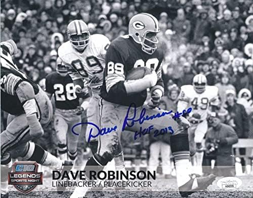 דייב רובינסון הוף עם חתימה/רשומה 8x10 צילום גרין ביי פקרס JSA - תמונות NFL עם חתימה
