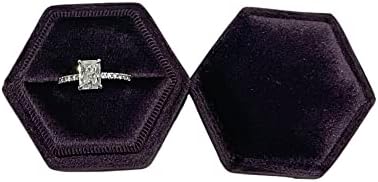 קופסת טבעת קטיפה משושה 1 חריץ למעורבות וטקס חתונה