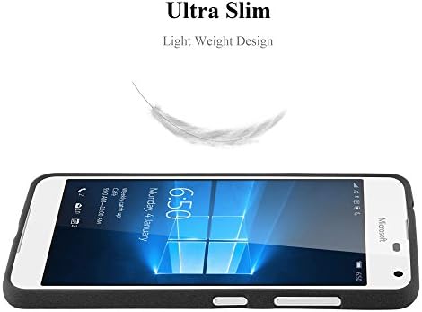 מארז Cadorabo התואם ל- Nokia Lumia 650 בכפור שחור - אטום הלם ועמידה בפני TPU Silicone - Ultrar