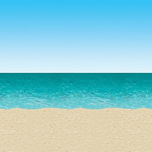 איסל מודפס פלסטיק אוקיינוס & סנדי חוף תמונה רקע קיץ טרופי צילום רקע עבור ואאו המפלגה, 4 'איקס 30', כחול / חול