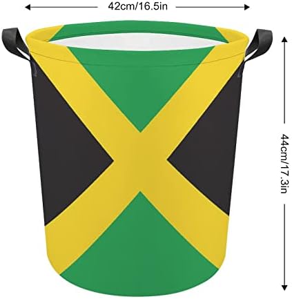 ג ' מייקה דגל כביסת עגול בד בד סלי עם ידיות עמיד למים מתקפל כביסה סל בגדי תיק