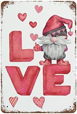 שלט מתכת יום האהבה גנום אדום לב אהבה מילות סימני מתכת מצחיקים 8 x12 אהבה גנום נושא רטרו מתכת שלט פח וינטג '