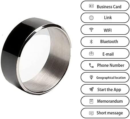 Hepvet NFC טבעת חכמה רב -פונקציונלית, טבעת רב -פונקציונלית, טבעת חכמה לבישה לביטול נעילה, חיוג אוטומטי, מתנה אידיאלית לאבא ולחבר