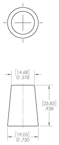 Caplugs SH-51065 מיסוך תקע פקק רגיל. RC8, לחיבור מינימום 0.671 מקסימום 0.875 גובה 1.062 , טבעי