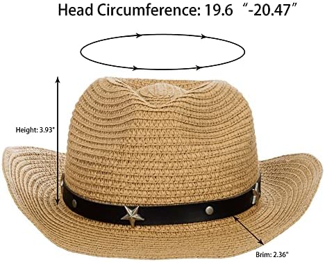 פעוט קש קאובוי כובע ילדים מערבי קאובוי בוקרת כובע קיץ חוף שמש כובע עם חגורת אבזם עבור 2-4 שנים
