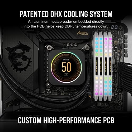 Corsair Dominator Platinum RGB DDR5 RAM 64GB 5600MHz CL40 Intel XMP ICUE זיכרון מחשב תואם - לבן