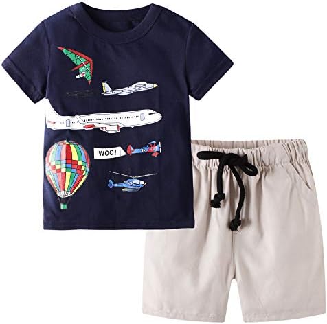 בגדי תינוקות לפעוטות בגדי ילדים תלבושות קיץ חולצה סטים קצרים 2-7 ט