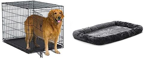 עולם חדש 42 ארגז כלבי מתכת מתקפל, מתאים לגזעי כלבים גדולים עם מיטת ארגז כלבים עולם חדש