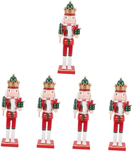 5 יחידות חדש שנה של מפצח אגוזים פארה מסה דה עץ מפצח אגוזים קישוט מיניאטורי מפצח אגוזים דמות חג המולד מפצח אגוזים צעצוע מפצח אגוזים חייל