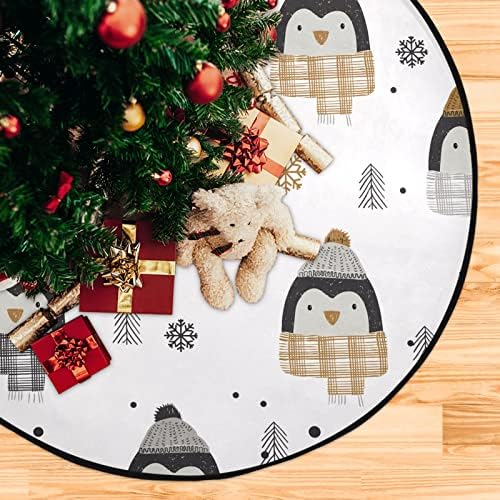 שיגואה פינגווינים חמודים מחצלת עץ חג המולד מחצלת עץ אטום למים מחצלת עץ עץ סופגת מחצלת מגש להגנת רצפה אספקת בית חג המולד, 28.3 אינץ '