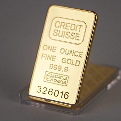 אשראי לא מגנטית מוט מטילי שוויצרי 1 גרם מטבעות תג מצופה זהב מצופה זהב עם מספר סידורי שונה