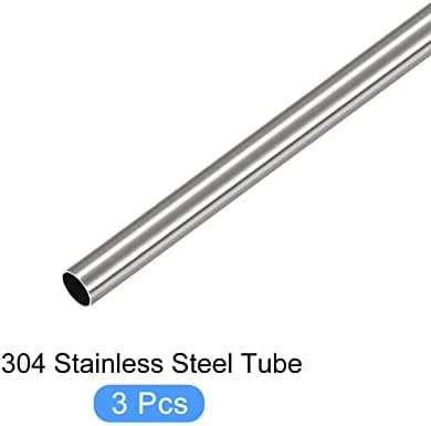 Metallixity 304 צינור נירוסטה 3 יחידות, צינורות ישר - לריהוט ביתי, מכונות