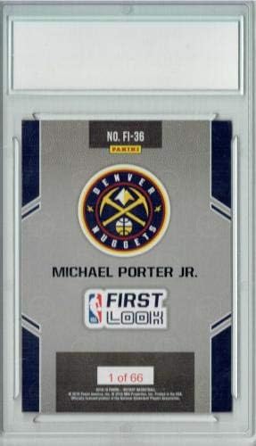 @ Michael Porter 2018 Panini המראה הראשון FL -36 רק 66 מכין כרטיס טירון PGI 10 - כרטיסי טירון של כדורסל כדורסל