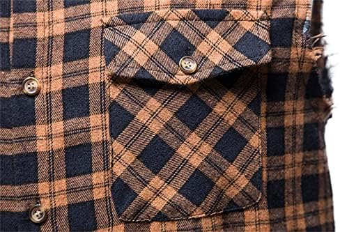 Maiyifu-GJ Flannel Flannel משובצת חולצה משובצת כפתור מטה בחולצות אפוד קז'ן חולצות קלות גופיות רזות קלות עם כיס