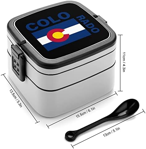 דגל מדינת קולורדו שכבה כפולה שכבה בנטו קופסת קופסת ארוחת צהריים מיכל ארוחה לעבודה בפיקניק