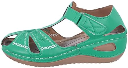 Waberce Womens נעליים נוחות פלופים מרובי -צבעים רקומים נעלי בית נעלי נשים עקב סנדלי טריז הפוך סנדלי נשים סנדלי נשים בגודל 39