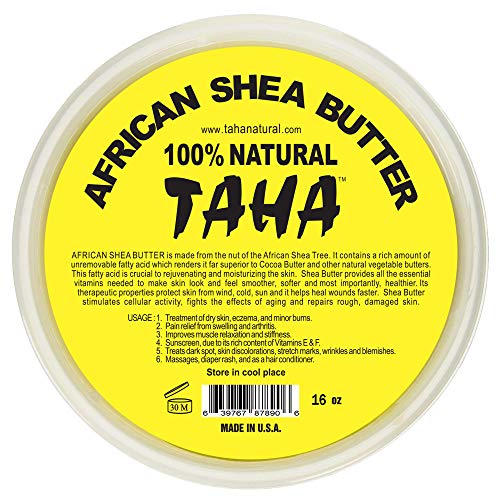 קרם חמאת שיאה אפריקאי טאהה- טהור, אורגני, לא מזוקק וגולמי, זהב-לעור וסימני מתיחה-16 אונקיות