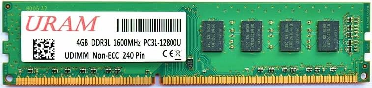זיכרון שולחן עבודה של URAM 4GB DDR3L/DDR3 1600MHz PC3L-12800U 1.35V DIMM SAMSUNG IC RAM מקל לשדרוג מחשב, ירוק