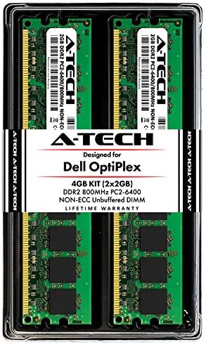 ערכת זיכרון זיכרון A-Tech 4GB עבור Dell Optiplex 960, 760, 755, 745, 740, 360, 330, 160,-DDR2 800MHz PC2-6400 מודולים DIMM שאינם ECC