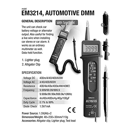 CXDTBH EM3214 סגנון עט סגנון רכב מולטימטר יישום יישום מתח DC/AC בודק תדרים רב -דיגיטלי דיגיטלי