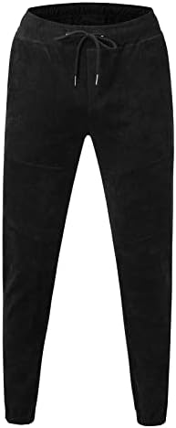 מכנסי SEZCXLGG לגברים מכנסי הרלן לגברים נוח בצבע מוצק מסלול שרוול מכנסי אימון עם כיס