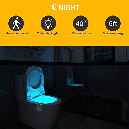 אור לילה לשירותים 3 מארז, 8-צבע שינוי אסלת אור עם שני מצב, חיישן תנועה הוביל לילה אור עבור חדר אמבטיה סוללה לא כלול מושלם לקשט-מתאים לכל