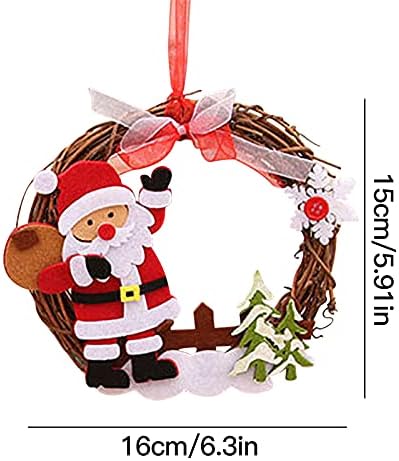 Yiisu l9fi7i קישוטים לחג המולד סנטה קלאוס גפנים קטנים מעגל זר תליונים זר ילדים עץ חג המולד