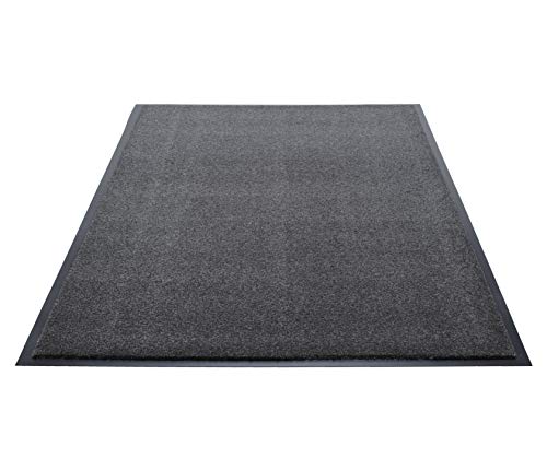 שטיח רצפה מקורה מסדרת כסף גרדיאן, ויניל / פוליפרופילן, 3 'אקס 5', פחם