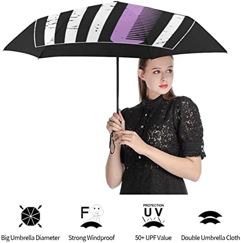 רטרו מעצב שיער במצוקה דגל אמריקאי מטריית נסיעות מטרייה מתקפלת עמידה לרוח לגשם מטרייה ניידת אוטומטית פתיחה וסגירה