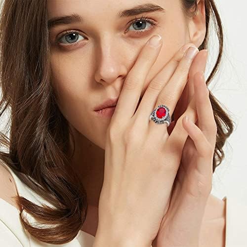 2023 חדש שחור תאילנדי טבעת בציר גדול תכשיטי רימון כסף טבעת עפרות אדום מוגזם טבעת טבעות מוערם יהלומי טבעות לנשים