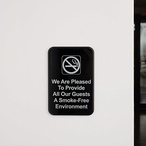 אנו שמחים לספק לכל האורחים שלנו סביבה נטולת עשן, צלחת דלת למסעדה עסקית, 6 x 9