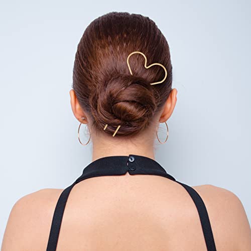 2 יחידות מתכת בצורת פרסה שיער סיכות, זהב בציר שיער מקלות צרפתית שיער סיכת תסרוקת פקעת עבור נשים בנות