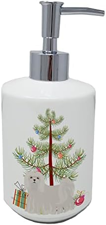 אוצרות קרוליין CK3471SOAP עץ חג המולד מלטזי מתקן סבון קרמיקה, בקבוקי משאבה של מתקן סבון יד למטבח אמבטיה, מיכל סבון נוזלי ריק, מיכל,