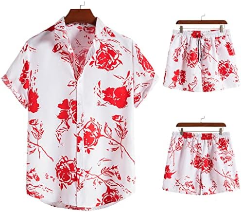 סטים לגברים של הקיץ של הוקאי מודפסים חליפות שרוול קצרות