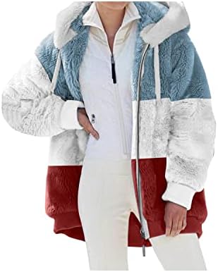 מעילים לנשים, מעילי חורף נשים חמות גדולות עם פלייס פלאש קטיפה ז'קט עם מעילי ברדס.
