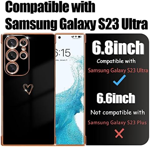 SZXYCZL תואם ל- Samsung Galaxy S23 Ultra 5G לנשים ילדה עם ציפוי יוקרה מצלמה מלאה הגנה על עדשות