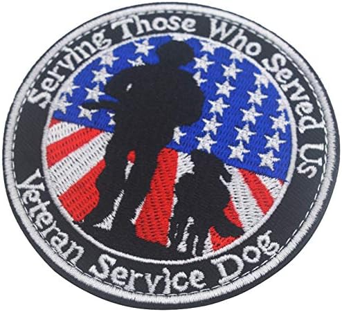 שירות הוותיקים כלב המשרת את אלה ששירתו אותנו, לא כל המוגבלות נראים, כלב שירות PTSD לא מסיח את דעתו, אפוד/רתמות סמל מורל טקטי טלאי טלאי