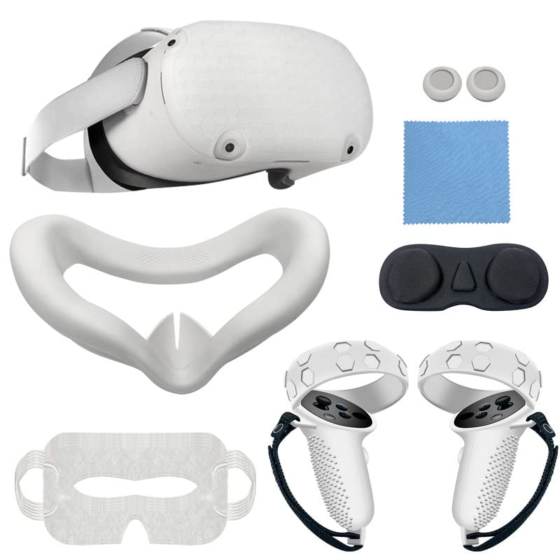 ערכת טעינה של Zahotse עבור Oculus Quest 2 VR אוזניות VR אחסון טעינה טעינה מזח VR אחיזה שמאלה וימין מזח טעינה עם מחוון LED עם 2 סוללות