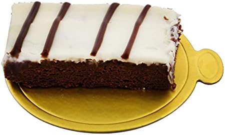מפרט 101 מיני עגול עוגת לוחות בתפזורת 100 יחידות - 3.5 אינץ עוגת תוף עגול זהב קרטון בסיס צלחות למנה בודדת