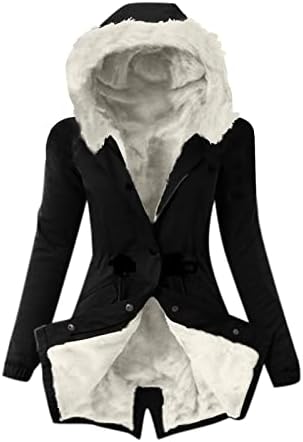מעילי חורף לנשים מעלים מעילים חמים של מעילי מעיל ארוך מעיל ארוך נוח עם ברדס דפסת סריגה סריגה שרוול ארוך 2022