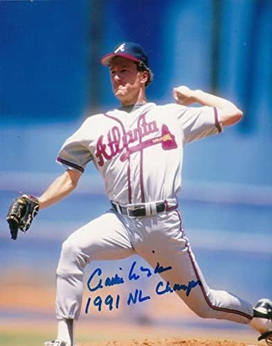 צ'רלי ליברנדט אטלנטה ברייבס 1991 NL Champs Action חתום 8x10 - תמונות MLB עם חתימה