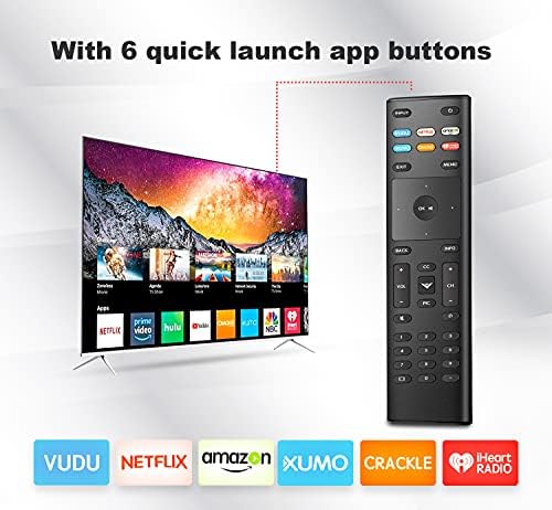 שליטה מרחוק אוניברסלית עבור Vizio Smart-TV, Remote-XRT136-החלפה תואמת ל- LED LCD HDTV 4K UHD ועוד טלוויזיות ...