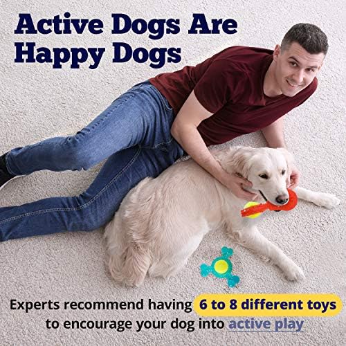 ציוד חיית מחמד אמריקאית מרקם כדור טניס מרקם סט צעצועים של כלבי גומי, צעצועים לעיסה כחולים ואדומים לכלבים וגורים