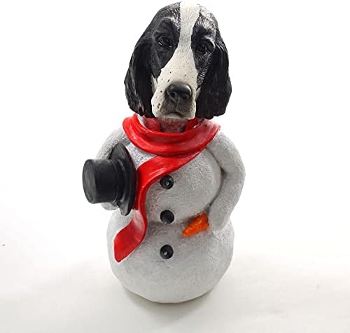 שפרינגר ספניאל שחור-לבן ג'ולי הולידוג שלג שלג קישוט לחג המולד קישוט
