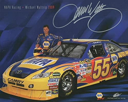 מייקל וולטריפ חתום על 8x10 צילום צבע+COA Daytona 500 אלוף - תמונות NASCAR עם חתימה