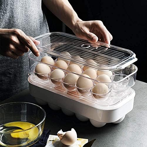 סאנו סאנו לייצר שומר מקרר ארגונית בינס עם מכסים מקרר ביצה מחזיק מגש לגיבוב מכוסה ביצת מגש מחזיק