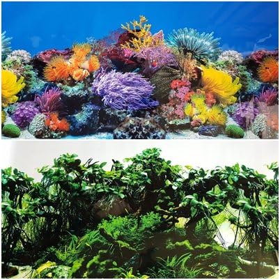 קארן נמוך חדשה !! רקע אקווריום בגובה 23 אינץ 'צמחי אלמוגים ומים מתוקים קישוטי ג'ונגל x 23 )