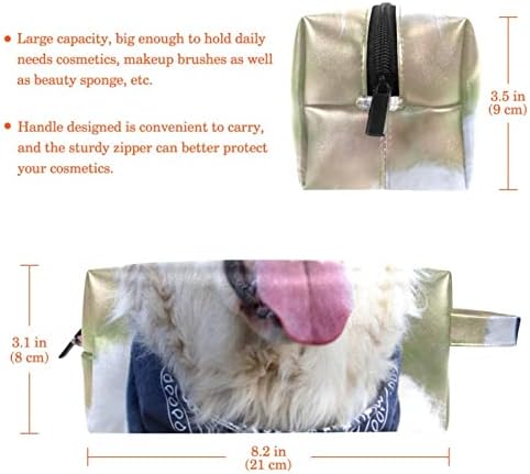 תיקי קוסמטיקה של Tbouobt תיקי איפור לנשים, שקיות טיול איפור קטנות, חיית מחמד של כלב בעלי חיים של רטריבר מוזהב